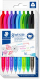 Staedtler ball driekantige balpen set 8 kleuren