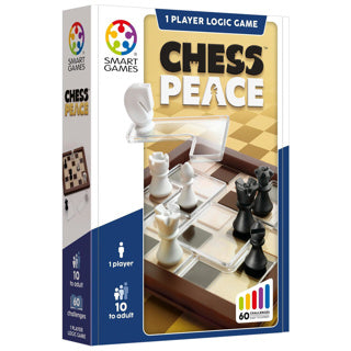 Smartgames chess peace - logisch denkspel met schaakregels - 60 educatieve strategie uitdagingen - iq breinbreker solospel - vanaf 8 jaar