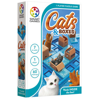 Smartgames cats boxes - logisch denkspel - 60 poezelige uitdagingen - compact solospel voor kinderen volwassenen - vanaf 7 jaar