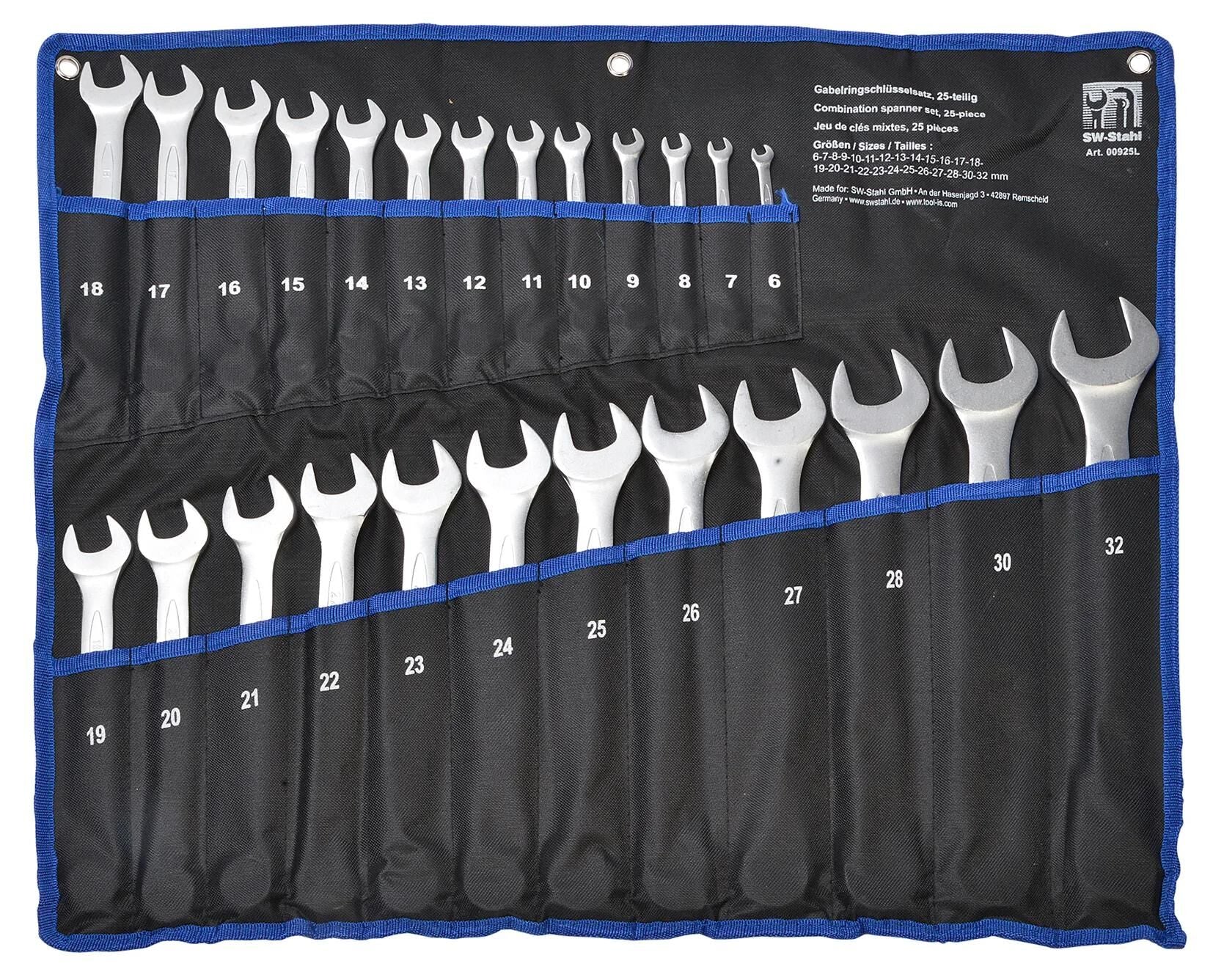 Sw stahl ring-steeksleutel set fork ring wrench set 25-part