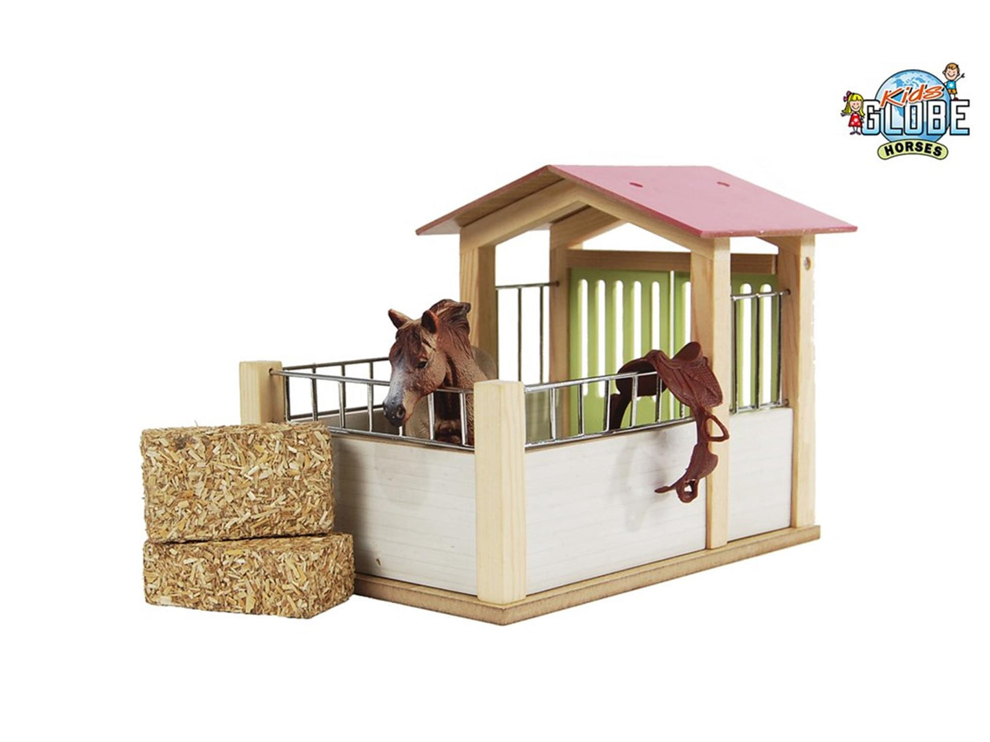 Kids globe paardenbox 14x21,8x14cm roze