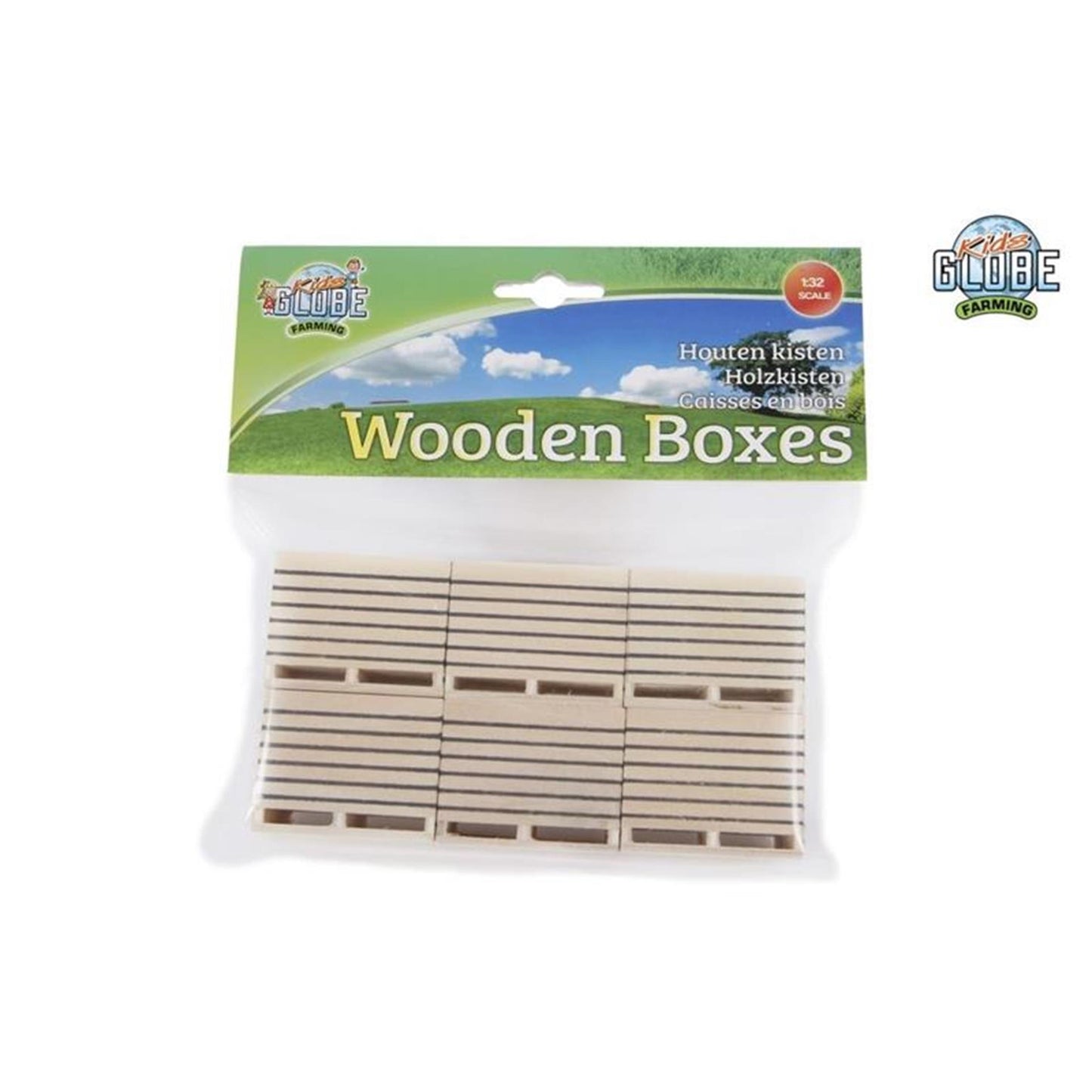 Kids globe houten aardappelkisten 1:32, 6st.