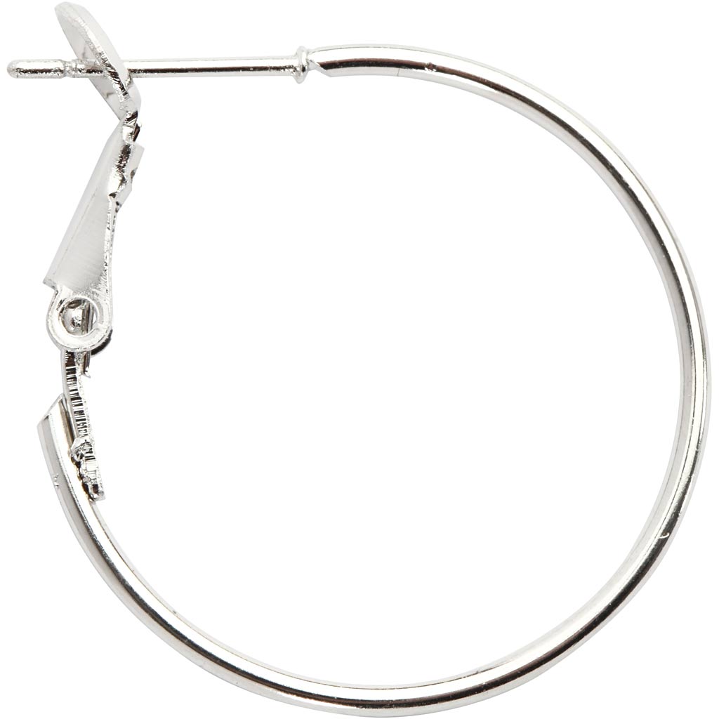 Creativ company oorbellen, d 25 mm, verzilverd, 8 stuk 1 doos