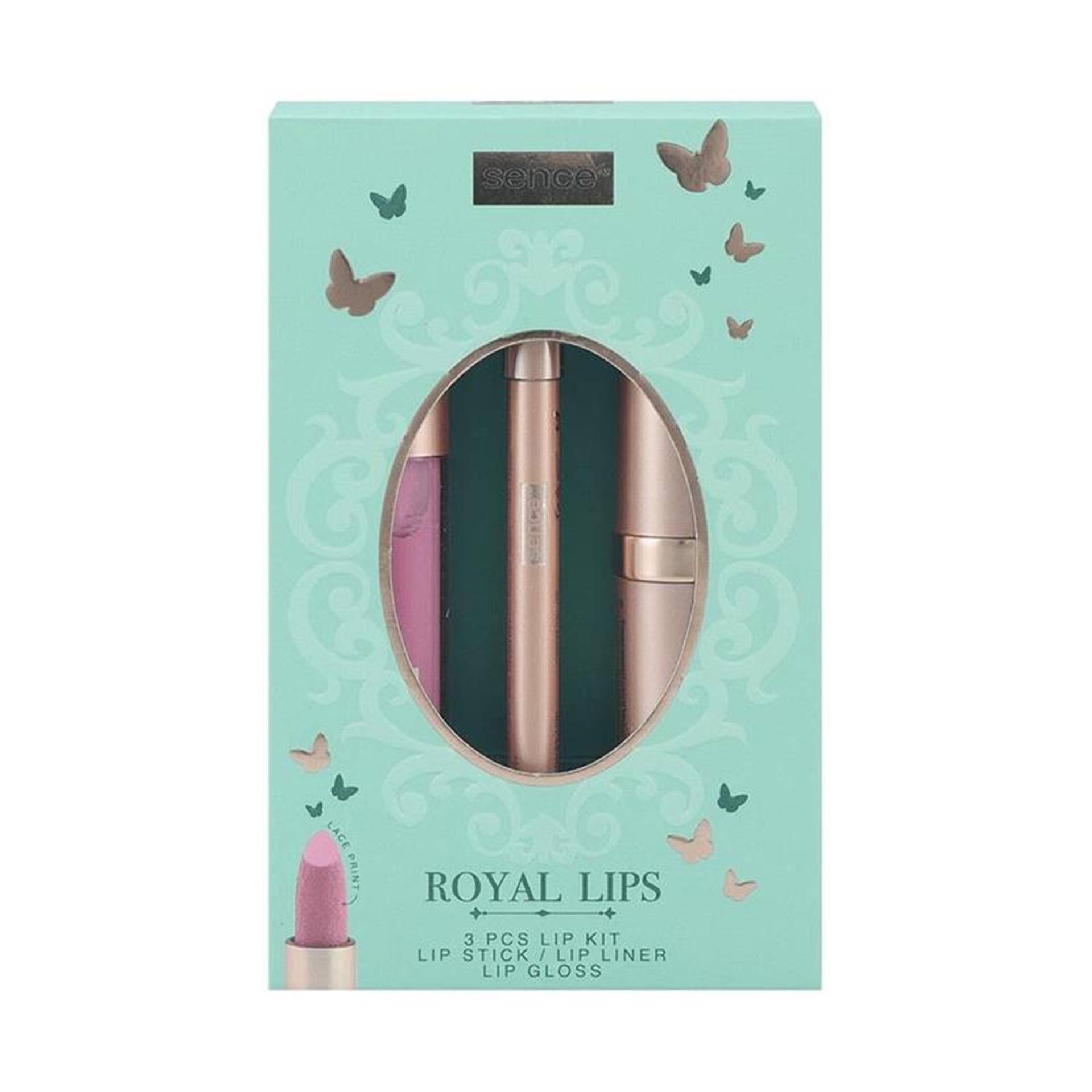 Sence beauty giftset 3-delig lip kit royal chic- lipstick lipliner lipgloss