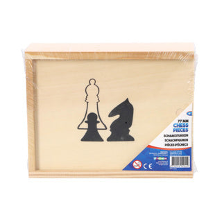 Overige merken houten schaakstukken in kistje 19x15.5 cm