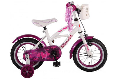 Volare Heart Cruiser Kinderfiets - Meisjes - 12 inch - Wit Paars