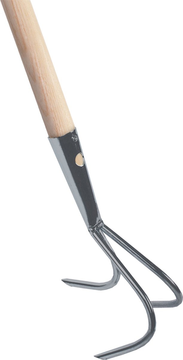 Talen tools – tuinkrabber – verzinkt – 3 tanden – essenhouten steel – 140 cm