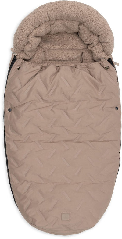 Jollein voetenzak voor buggy kinderwagen - embossed - polyester - 42x82cm - milky coffee