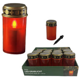 Graflicht led solar rood ø7xh20cm met grondsteker - afbeelding 2