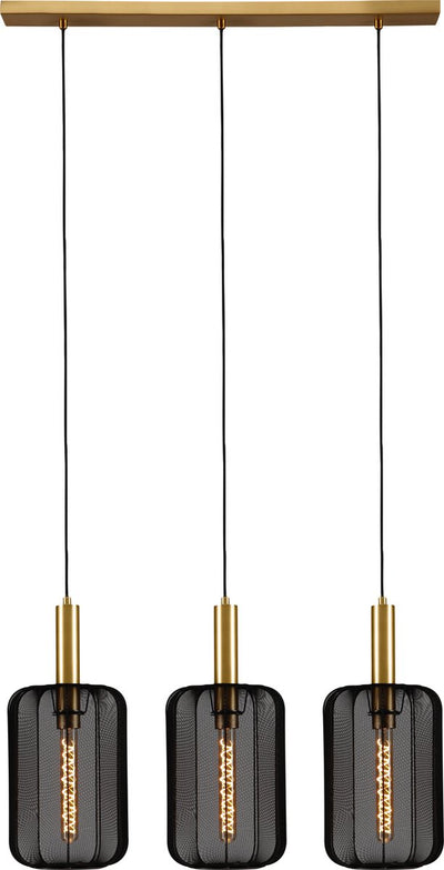 Lucide corina - hanglamp - 3xe27 - zwart - japandi