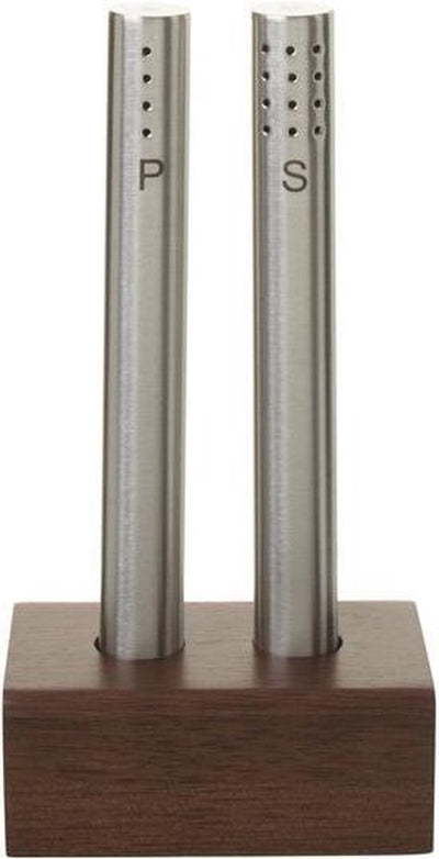 Wmf peper- en zoutstel - rvs en acaciahout - 15 cm - elegant design - duurzaam - handmatig
