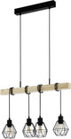 Eglo townshend 5 hanglamp - e27 - 70 cm - zwart bruin - hout - fsc hout
