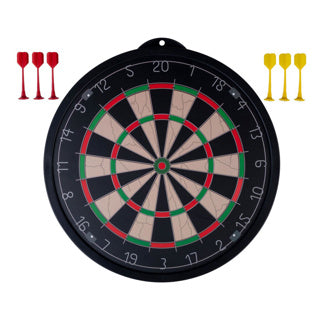 Dubbelzijdig magnetisch dartboard incl 6 pijlen