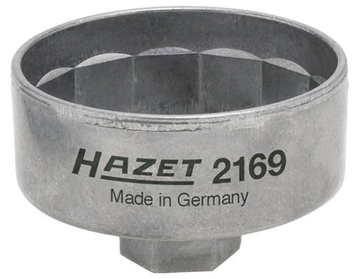 Hazet oliefitersleutel 2169 · 3 8 inch (10 mm) vierkant hol · buiten-14-kant-profiel · sw 74 mm