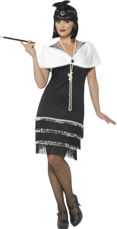 Smiffys jaren 20 flapper jurk zwart - maat m