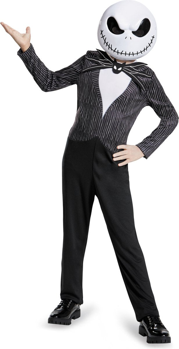 Disguise disney - nightmare before kerstmis, kostuum jack skellington classic, maat m (7-8 jaar), jongens