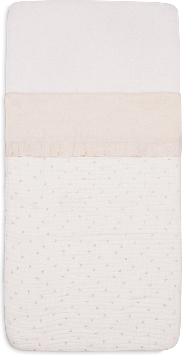 Jollein baby laken wieg - 75x100cm - ruffle - natural