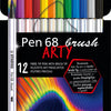 Stabilo pen 68 brush - viltstift - arty - set met 12 stuks