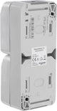 Schneider electric merten aquastar contactdoos - spatwaterdicht - opbouw - 2-voudig - randaarde - verticaal - ip44 - grijs