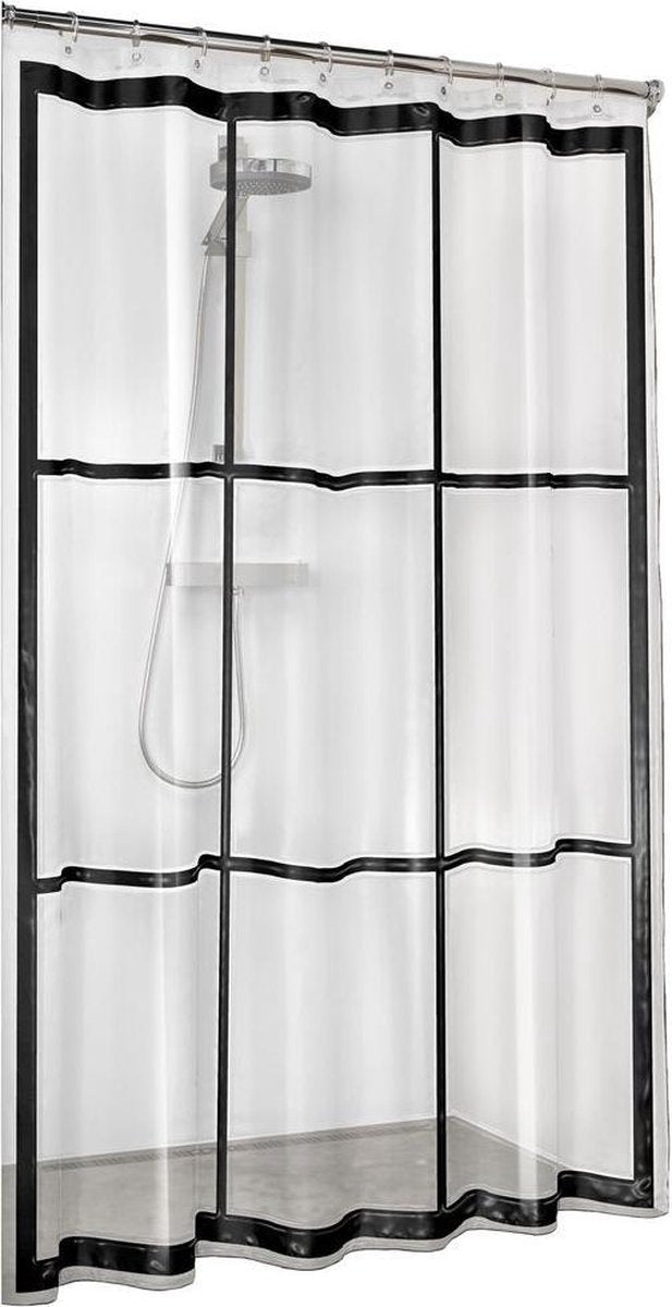 Sealskin brix douchegordijn 180x200 cm - peva - transparant zwart