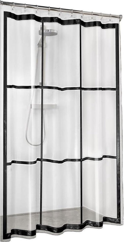Sealskin brix douchegordijn 180x200 cm - peva - transparant zwart