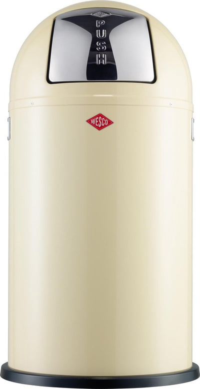 Wesco pushboy prullenbak | 50 liter | metaal - amandel | vuilnisbak - made in germany