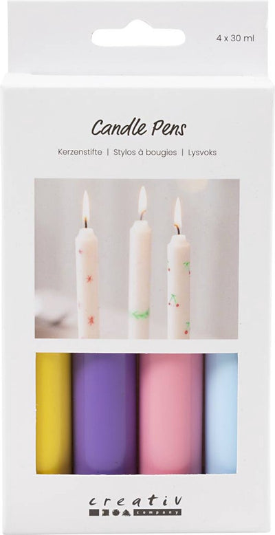 Creativ company kaarsenstiften set 4x30 ml kerstkleuren