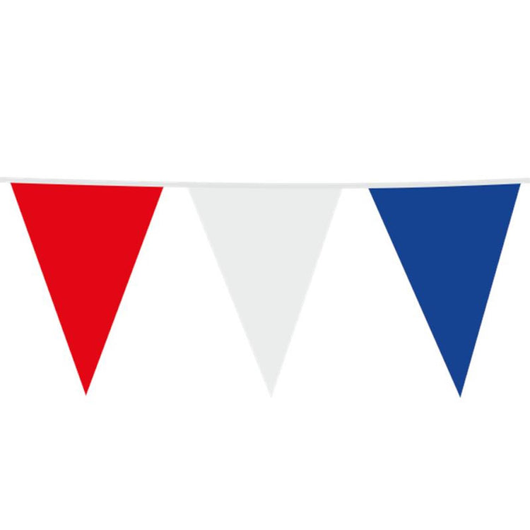 Globos vlaggenlijn rood-wit-blauw 10m 12st.