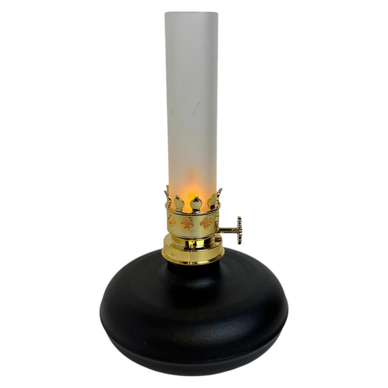 Mansion atmosphere led olielamp vlam zwart 13x13x21,5cm