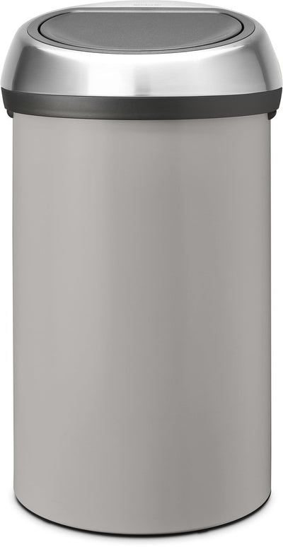 Brabantia touch bin prullenbak - 60 liter - soft grey matt steel deksel