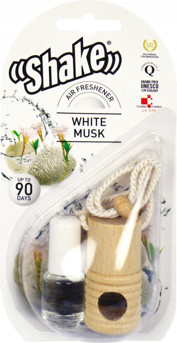 Shake white musk + navulling luchtverfrisser