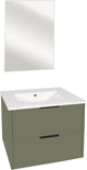 Differnz bolo badkamermeubelset 61x50x46cm fsc mfc board wit keramiek groen mat