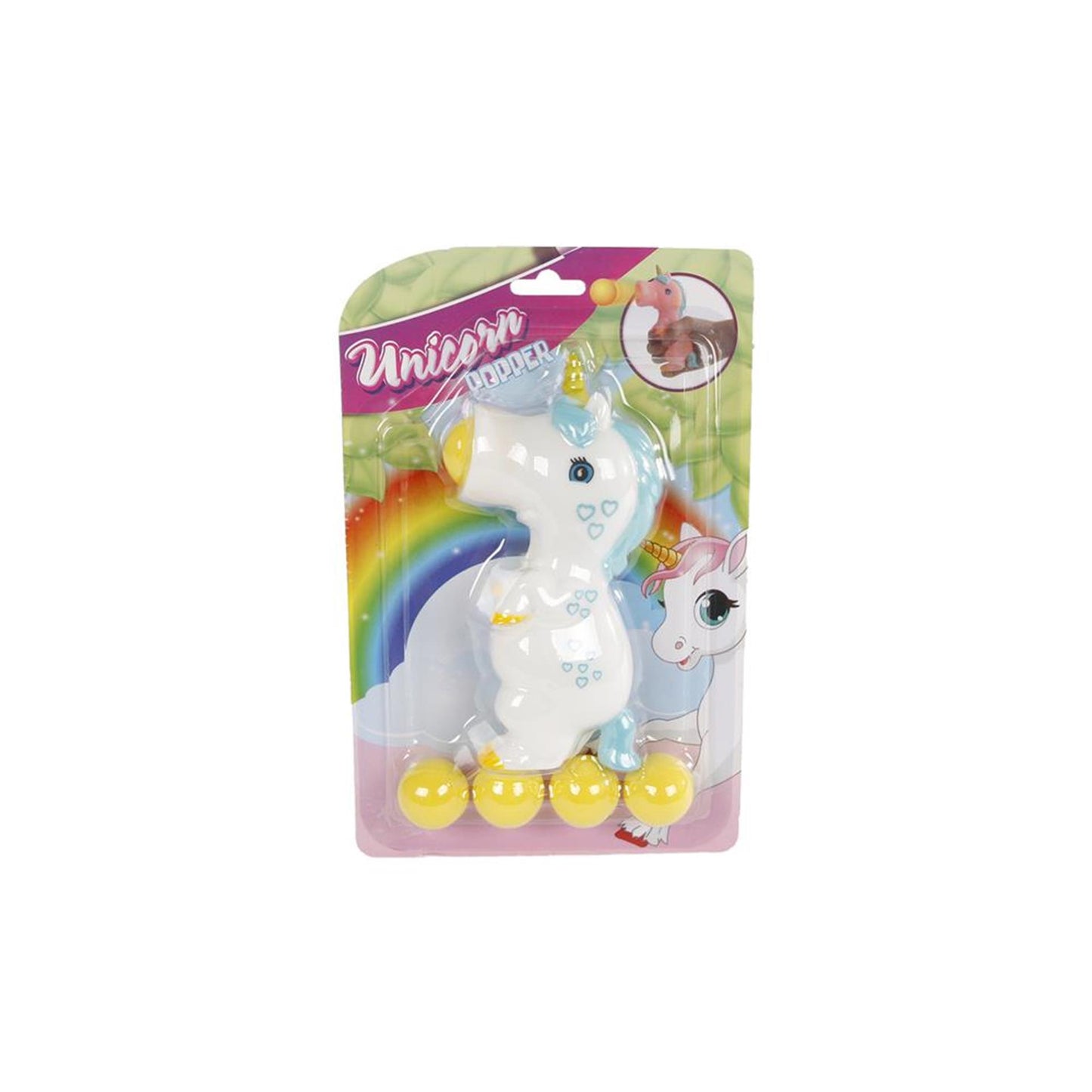 Unicorn shooter met 5 balletjes 16cm