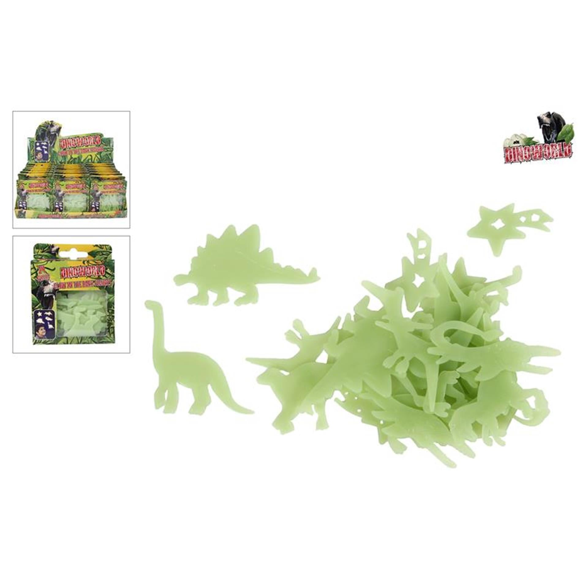 Dinoworld glow in the dark dino's 24 stuks in doosje