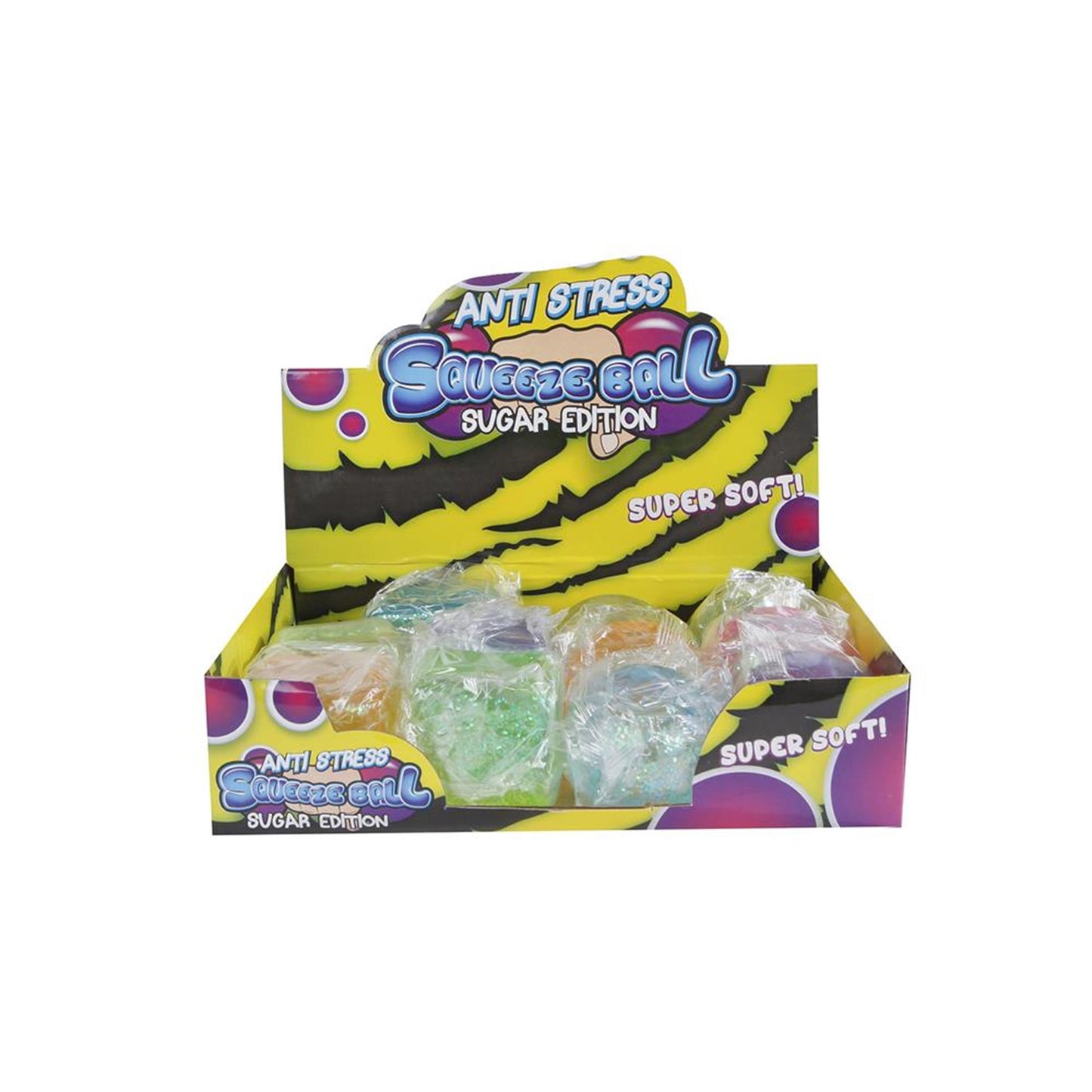 Suger mellow knijp bal en vierkant met suikergel 6cm kleur