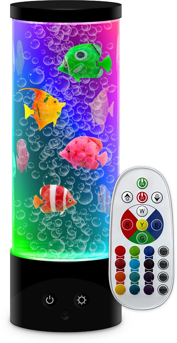 Partyfunlights - vislamp met bubbels - kleur veranderend - usb én batterijvoeding - incl. usb kabel