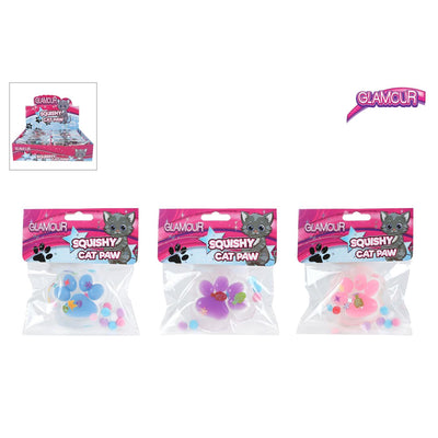 Glamour squishy kattenpootje met glitters