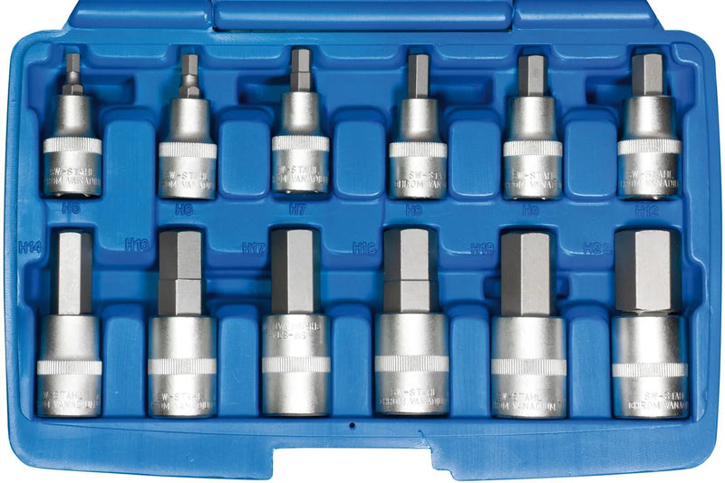 Sw stahl dopsleutel set inside hexagon set 1 2 12 pcs. bw-steel