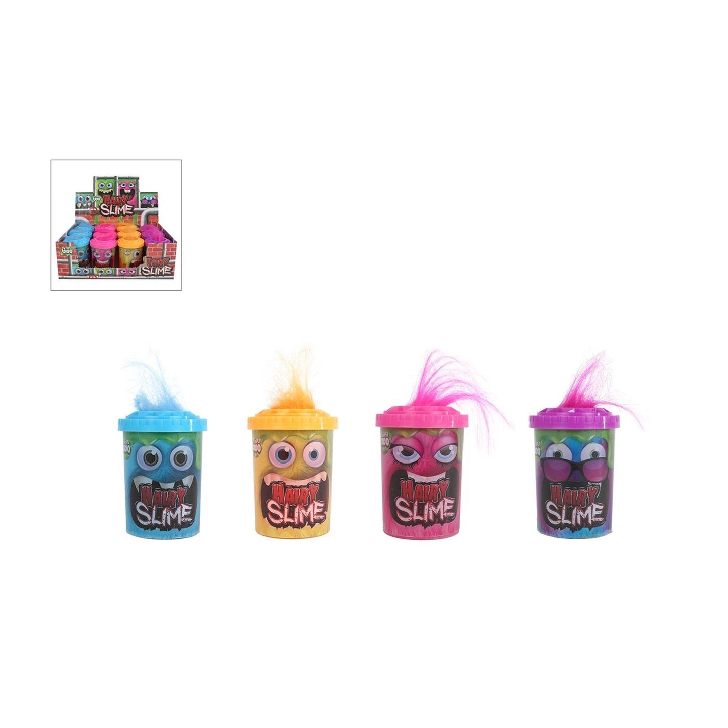 Slime harige monsters 100gram 4ass 8cm