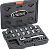 Vigor steckschlüsselsatz v5202 socket wrench sets 1 4 super flat