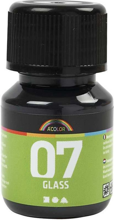 A-color glass permanente glasverf - zwart, 30ml
