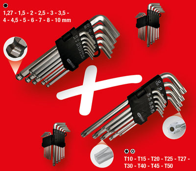Ks tools winkelstiftschlüsselsatz offset wrench set 22tlg.