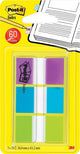 Post-it ® index standaard, draagbare set, paars, blauw, groen, 24 x 43.2 mm, 20 tabs kleur