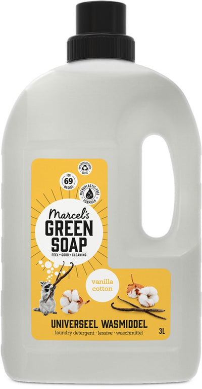 Marcel's green soap universeel wasmiddel - grootverpakking - vanille katoen - 3l - 69 wasbeurten