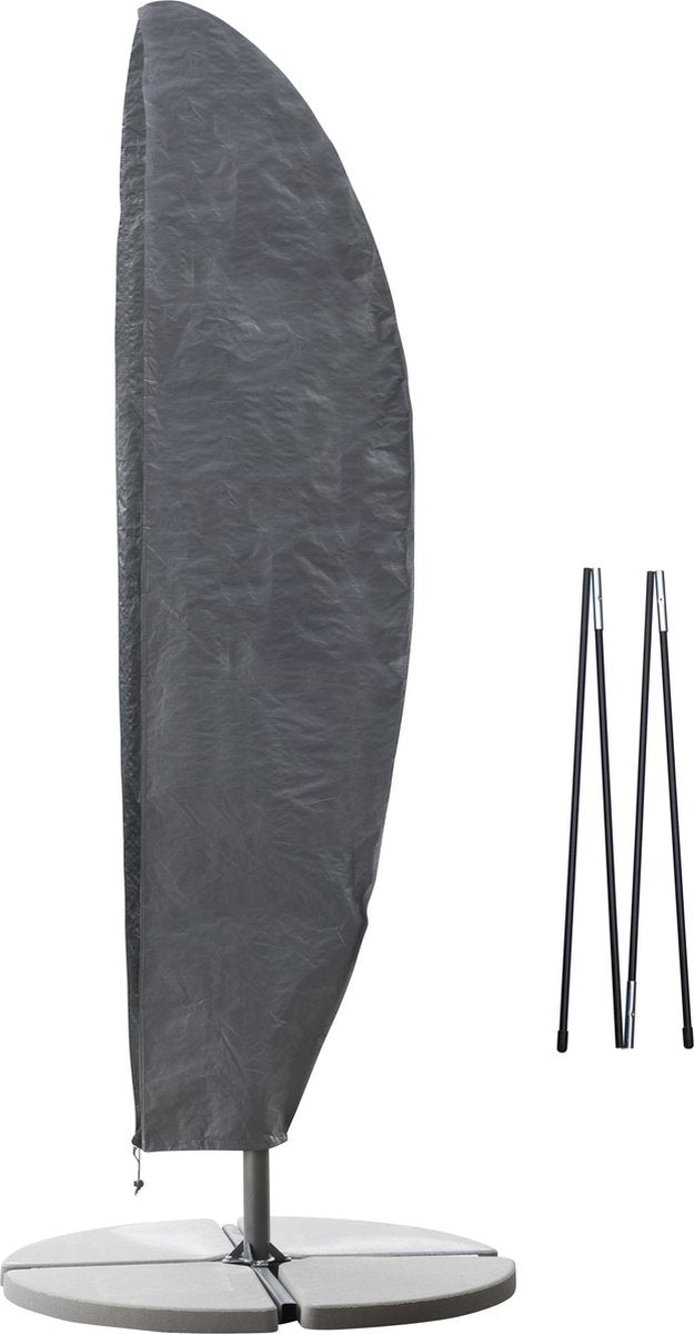 Nature - tuinmeubelhoes - beschermhoes voor parasol - h260 x ø54-ø32 ø33-ø20cm - met koord en ritssluiting