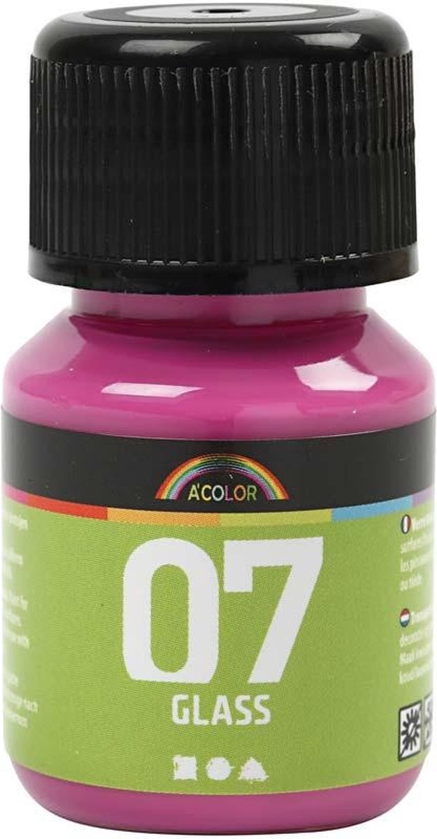 A-color glass permanente glasverf - roze, 30ml