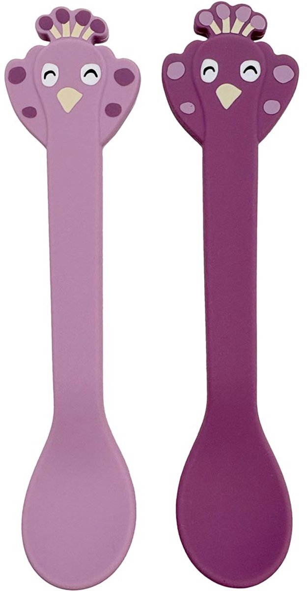 Trixie siliconen lepel 2-pack - mrs. peacock - rvs