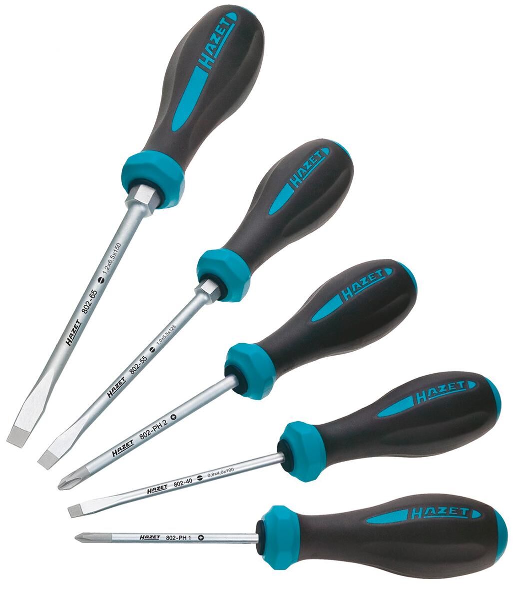 Hazet schraubendrehersatz hexanamic 802 5 screwdriver set 5 pcs. 802 5 hexanamic