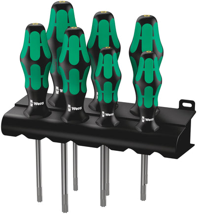 Wera 367 7 torx hf-schroevendraaierset kraftform plus + rek (zwart groen, 7-delig)