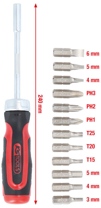 Ks tools schraubendrehersatz 12 in 1 ratchets-bit-screwdr. 12 in 1